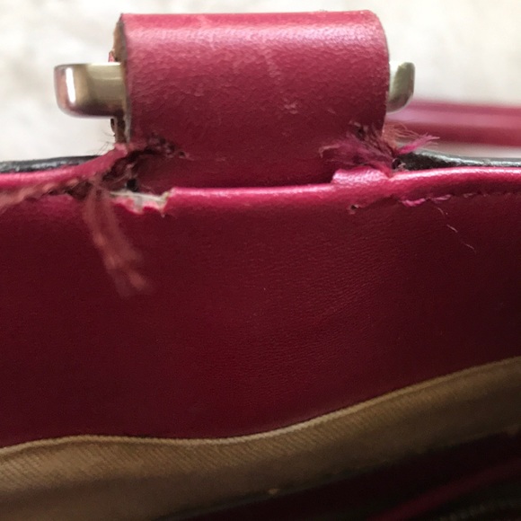 Ann Taylor magenta leather large satchel - Picture 16 of 17